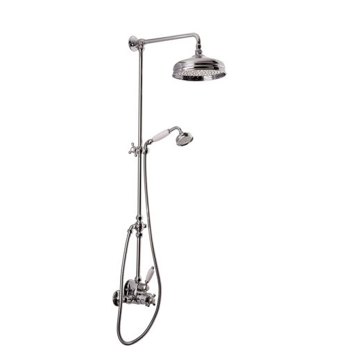 Colonna doccia termostatica - COLONIAL - CARIMALI design shower_space - in acciaio inossidabile / finitura cromata / da parete
