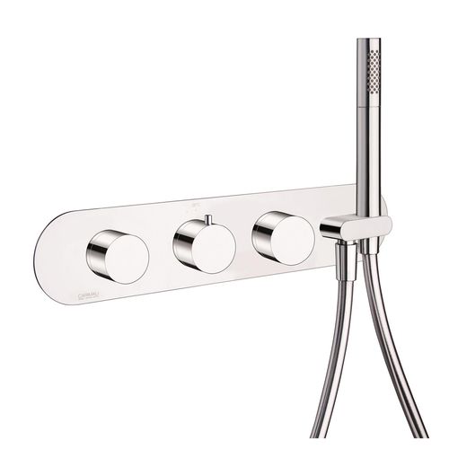 Miscelatore da doccia - 21848/A-CR - CARIMALI design shower_space - da parete / termostatico / in metallo cromato
