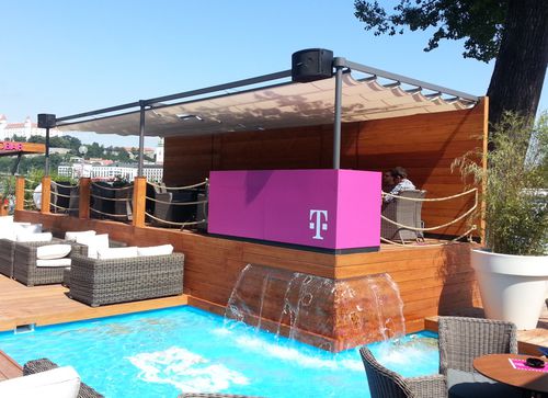 Pergola autoportante - LEAF - Shadelab - in alluminio / con copertura in tela / contract