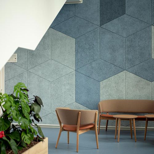Pannello acustico a muro - RHOMB - Troldtekt A/S - per soffitto / in legno-cemento / 3D