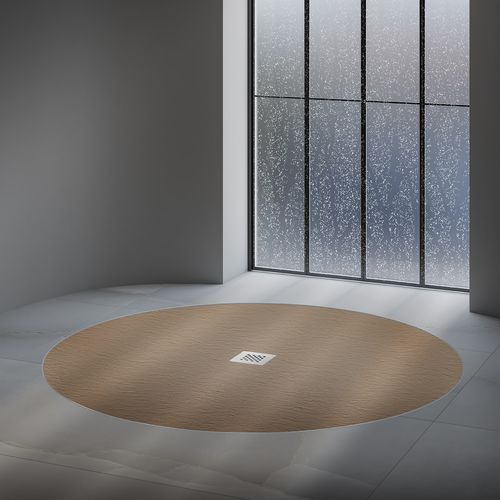 Piatto doccia circolare - ELAX WORLD - Fiora - da incasso / in composito / antiscivolo