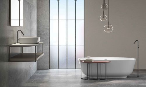 Vasca da bagno ovale - OVALY - Fiora - con piedi / per ambiente abitativo / in composito