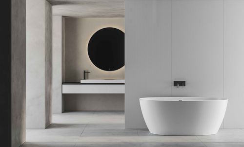 Vasca da bagno ovale - BELLY - Fiora - ad isola / per ambiente abitativo / in composito