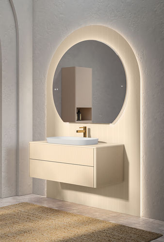 Specchio da bagno a muro - NOTTE - Fiora - per servizi sanitari / moderno / a semicerchio