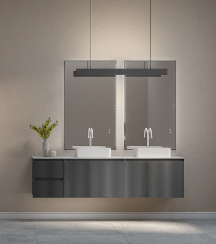 Specchio da bagno a muro - MITTER - Fiora - per uso contract / contemporaneo / rotondo
