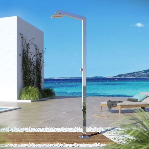 Doccia da esterno per piscina - TECNO CUBE M e6 - Inoxstyle - in acciaio inossidabile / per uso residenziale / contract
