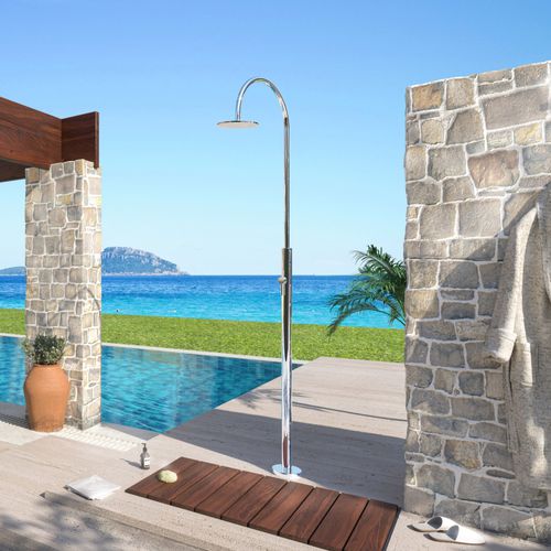 Doccia da esterno per piscina - ARIA CYLINDER e6 - Inoxstyle - classica / in acciaio inossidabile lucido / per uso residenziale