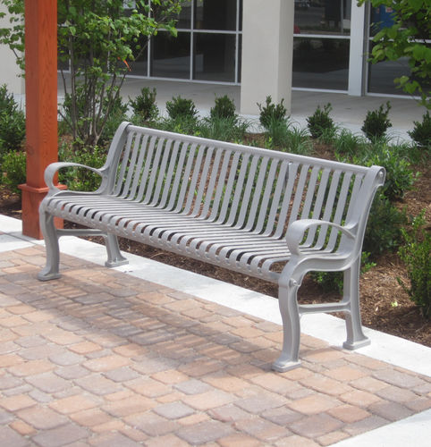 Panca per spazi pubblici classica - MLB300 - Maglin Site Furniture - in ipè / in acciaio / in ghisa di alluminio