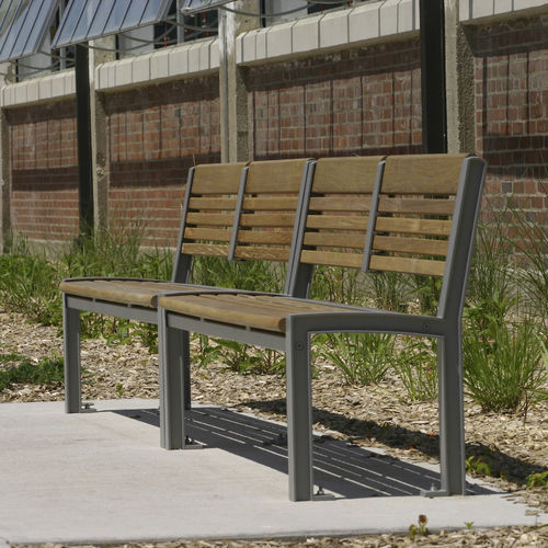 Panca per spazi pubblici classica - MLB720 - Maglin Site Furniture - in ipè / in ghisa di alluminio / con schienale