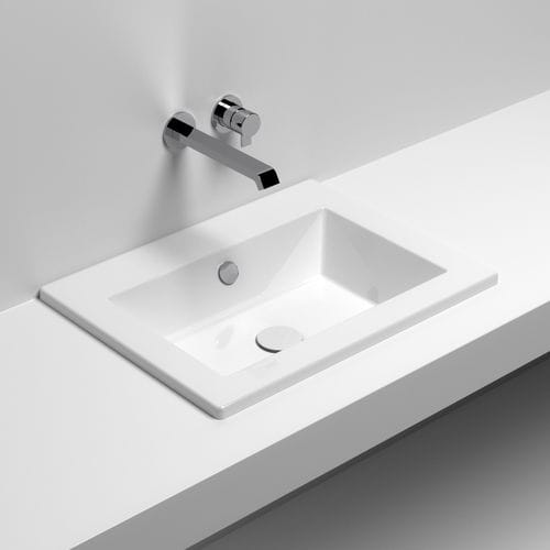 Lavabo da semincasso - STAR 58 - SIGN - in ceramica / rettangolare / contemporaneo