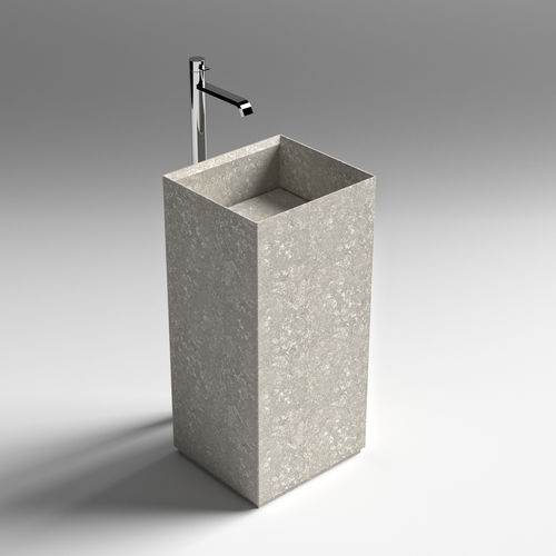 Lavabo autoportante - TESO - SIGN - in pietra naturale / quadrato / contemporaneo
