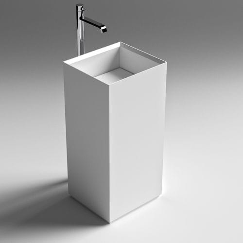 Lavabo autoportante - TESO - SIGN - in Solid Surface / quadrato / contemporaneo