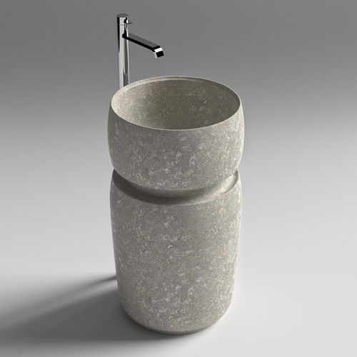 Lavabo autoportante - GRAL - SIGN - in pietra naturale / rotondo / contemporaneo