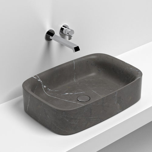 Lavabo da appoggio - KALLA - SIGN - in pietra naturale / contemporaneo