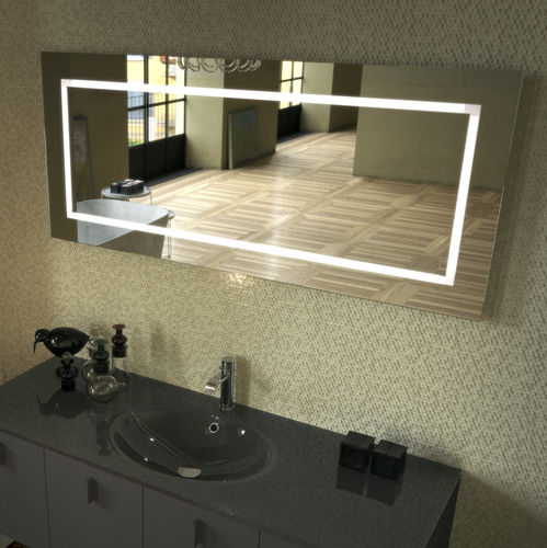 Specchio da bagno a muro - CORNICE - SIGN - contemporaneo / rettangolare / in acciaio