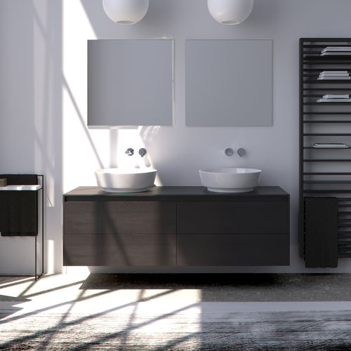 Mobile lavabo sospeso - GESTALT INCAVO - SIGN - in legno / contemporaneo / con cassetti