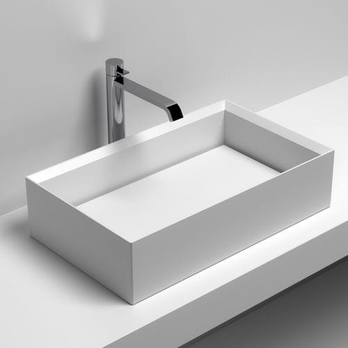 Lavabo da appoggio - RETTANGOLO APPOGGIO - SIGN - in Solid Surface / rettangolare / contemporaneo