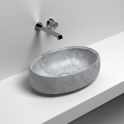 Lavabo da appoggio - GRAL OVALE - SIGN - in pietra naturale / ovale / contemporaneo