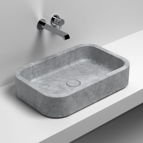 Lavabo da appoggio - PURA - SIGN - in pietra naturale / rettangolare / contemporaneo