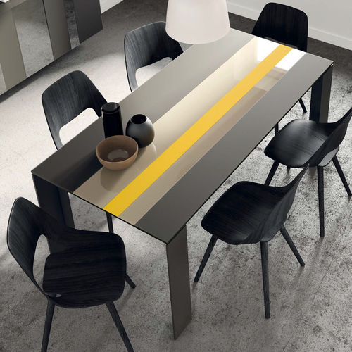 Tavolo da pranzo contemporaneo - T11  - VIVE - MUEBLES VERGE S.L. - in legno / in ceramica / in vetro laccato