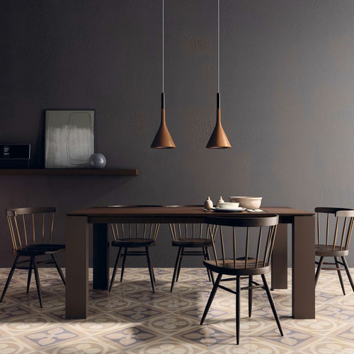 Tavolo da pranzo contemporaneo - T06  - VIVE - MUEBLES VERGE S.L. - in legno / in ceramica / in vetro laccato