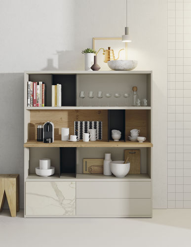 Libreria modulare - EST109 - VIVE - MUEBLES VERGE S.L. - contemporanea / in legno laccato / in rovere