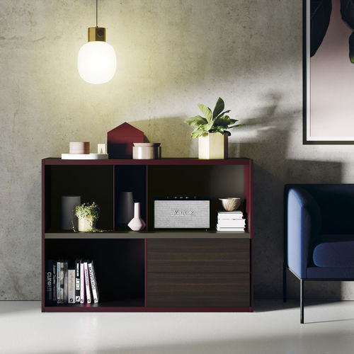Libreria modulare - Est102 - VIVE - MUEBLES VERGE S.L. - contemporanea / in legno laccato / in rovere
