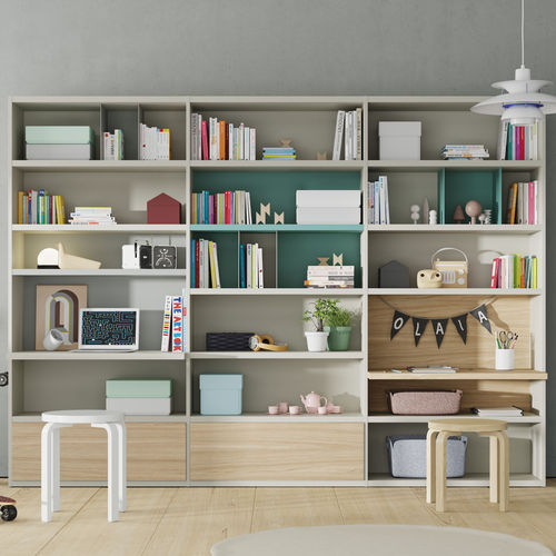 Libreria alta - EST113 - VIVE - MUEBLES VERGE S.L. - contemporanea / in legno laccato / in rovere