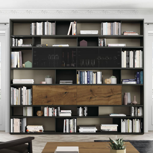 Libreria alta - EST114 - VIVE - MUEBLES VERGE S.L. - contemporanea / in legno laccato / in legno quercia antico