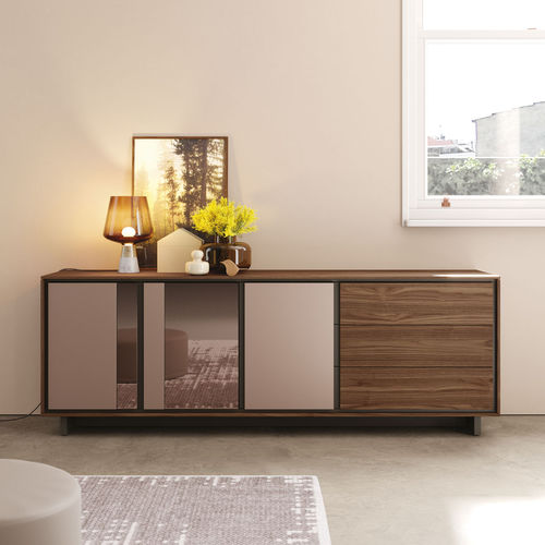 Credenza contemporanea - BOOK 28 - VIVE - MUEBLES VERGE S.L. - in legno laccato / in noce / modulare