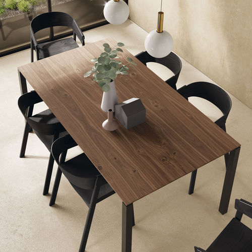 Tavolo da pranzo contemporaneo - 003 - VIVE - MUEBLES VERGE S.L. - in vetro / in ceramica / con supporto in legno laccato