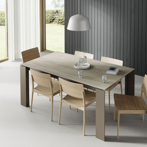 Tavolo da pranzo contemporaneo - TAVOLE 103 - VIVE - MUEBLES VERGE S.L. - in ceramica / con supporto in metallo laccato / rettangolare