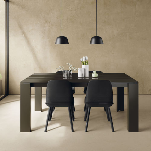 Tavolo da pranzo contemporaneo - 104 - VIVE - MUEBLES VERGE S.L. - in vetro / in ceramica / con supporto in legno laccato