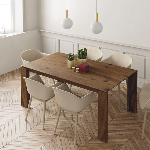 Tavolo da pranzo contemporaneo - 105 - VIVE - MUEBLES VERGE S.L. - in vetro / in ceramica / con supporto in legno laccato