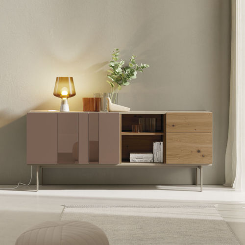 Credenza contemporanea - ON APARADOR 4 - VIVE - MUEBLES VERGE S.L. - impiallacciata in legno / in legno laccato opaco / in quercia naturale