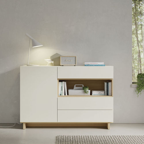 Credenza contemporanea - ON APARADOR 9 - VIVE - MUEBLES VERGE S.L. - in legno laccato opaco / in quercia naturale / con ripiano