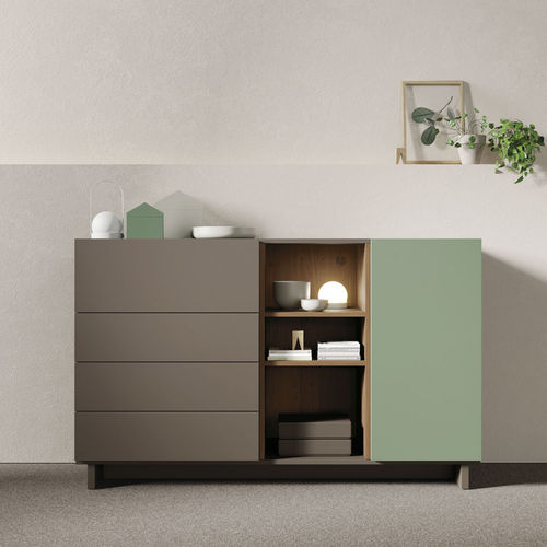 Credenza contemporanea - ON APARADOR 11 - VIVE - MUEBLES VERGE S.L. - in legno laccato opaco / in quercia naturale / con ripiano
