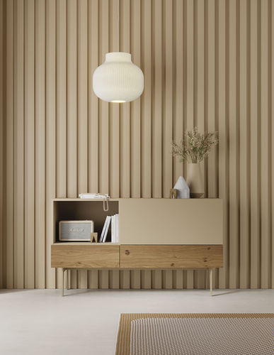 Credenza contemporanea - COMPACT APARADOR 3 - VIVE - MUEBLES VERGE S.L. - in rovere / impiallacciata in legno / in legno laccato opaco