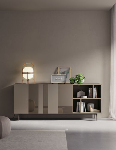 Credenza moderna - COMPACT APARADOR 9 - VIVE - MUEBLES VERGE S.L. - in legno laccato opaco / in vetro laccato / in cristallo