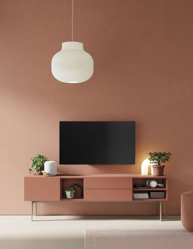Mobile porta TV contemporaneo - COMPACT SALON 3 - VIVE - MUEBLES VERGE S.L. - con cassetti / con vano contenitore / in legno laccato opaco