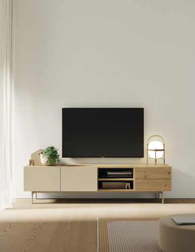 Mobile porta TV contemporaneo - COMPACT SALON 4 - VIVE - MUEBLES VERGE S.L. - con cassetti / con vano contenitore / in rovere