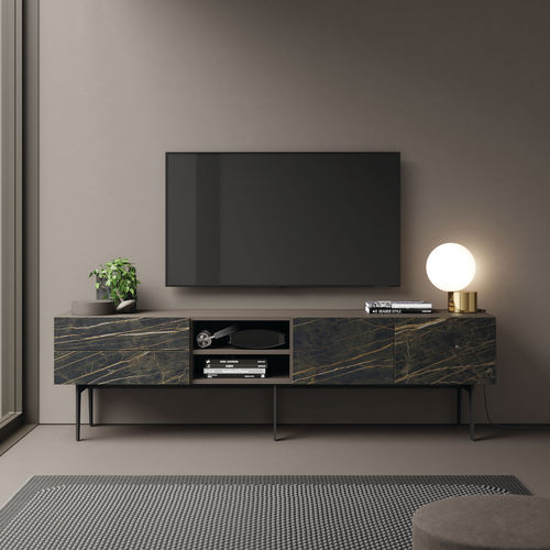 Mobile porta TV contemporaneo - COMPACT SALON 8 - VIVE - MUEBLES VERGE S.L. - con cassetti / con vano contenitore / in legno laccato opaco