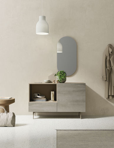 Credenza contemporanea - COMPACT RECIBIDOR 1 - VIVE - MUEBLES VERGE S.L. - in legno laccato opaco / in cristallo / in ceramica