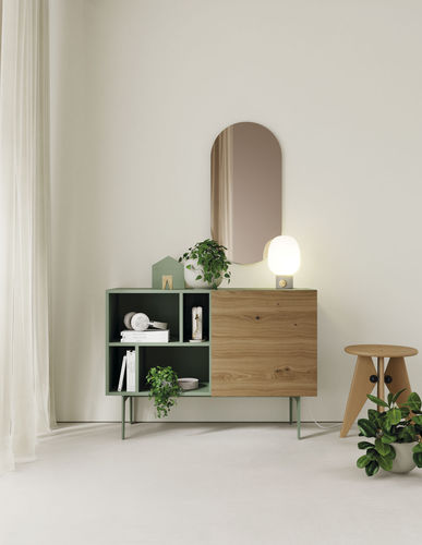 Credenza contemporanea - COMPACT RECIBIDOR 2 - VIVE - MUEBLES VERGE S.L. - in rovere / in legno laccato opaco / con ripiano