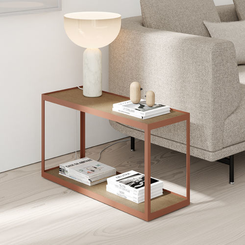 Tavolo d'appoggio contemporaneo - KUB 1 - VIVE - MUEBLES VERGE S.L. - impiallacciato in legno / con supporto in metallo laccato / rettangolare