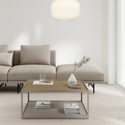 Tavolo d'appoggio contemporaneo - KUB 2 - VIVE - MUEBLES VERGE S.L. - in legno / in cristallo / con supporto in metallo laccato