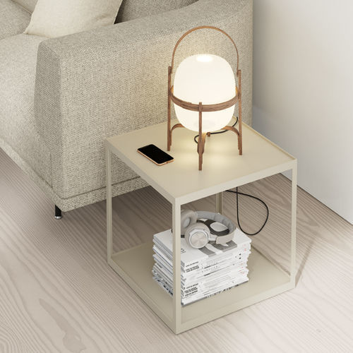 Tavolo d'appoggio contemporaneo - KUB 4 - VIVE - MUEBLES VERGE S.L. - in MDF laccato / con supporto in metallo laccato / quadrato