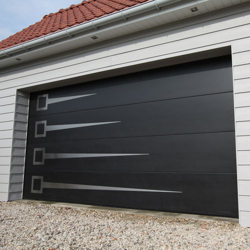 Porta sezionale per garage - 40 - SMF Services - in acciaio inossidabile / in schiuma di poliuretano / automatica