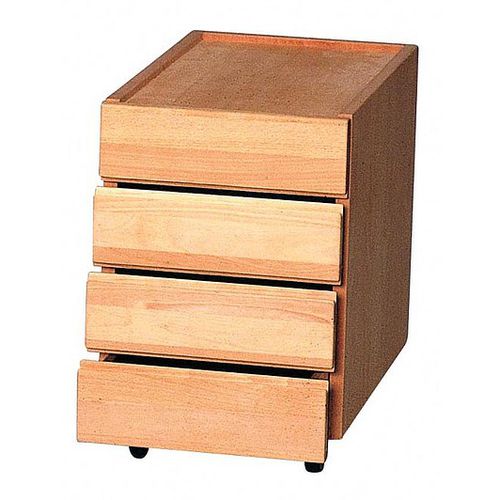 Cassettiera per ufficio in legno - ZIGGY  - de Breuyn Möbel GmbH - in melaminico / 4 cassetti / con rotelle