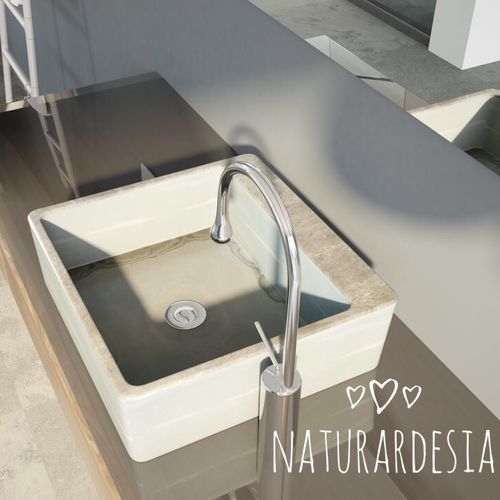 Lavabo sospeso - VIRGINIA - MAP Slate Srl - in ardesia / su misura / quadrato